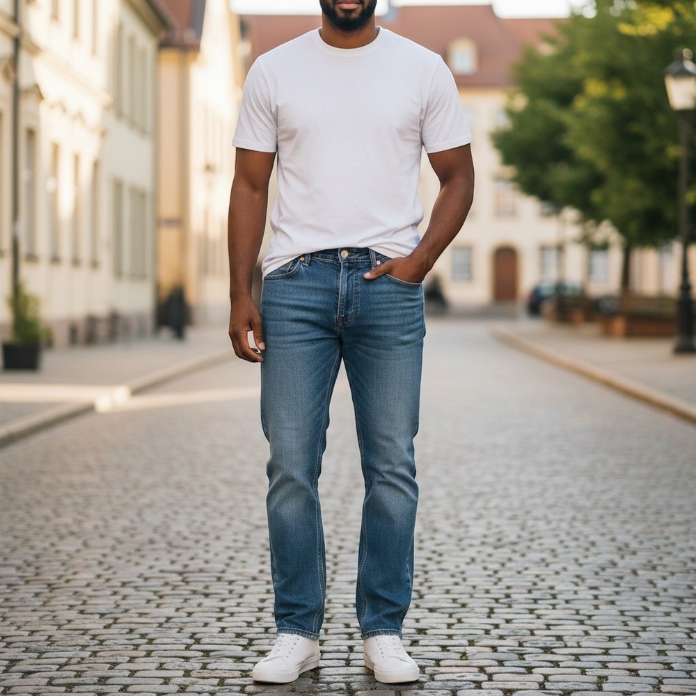Levis 550 Relaxed Fit Tapered Leg Medium Wash Denim Jeans Mens 34x32